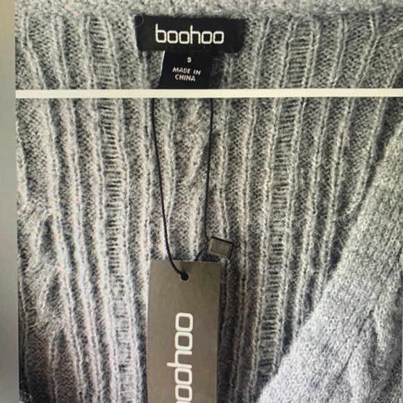 Boohoo Gray Wrap Sweater - Picture 3 of 4